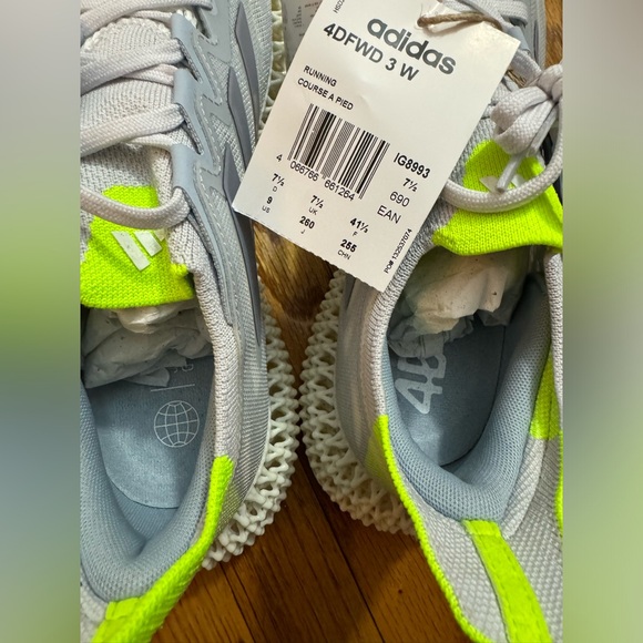 Adidas Womens 4DFWD 3 Dash Grey Lucid Lemon SAME DAY SHIP - Picture 4 of 4